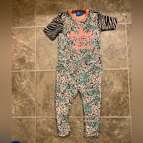 adidas Other - Adidas Kids Animal Print One Piece - Black, Pink, Green